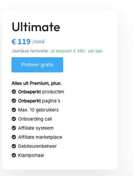 Plug&Pay Ultimate abbonnement
