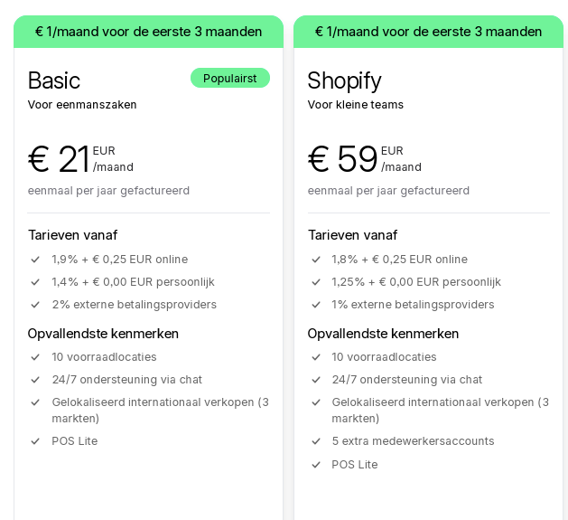 Shopify abonnement